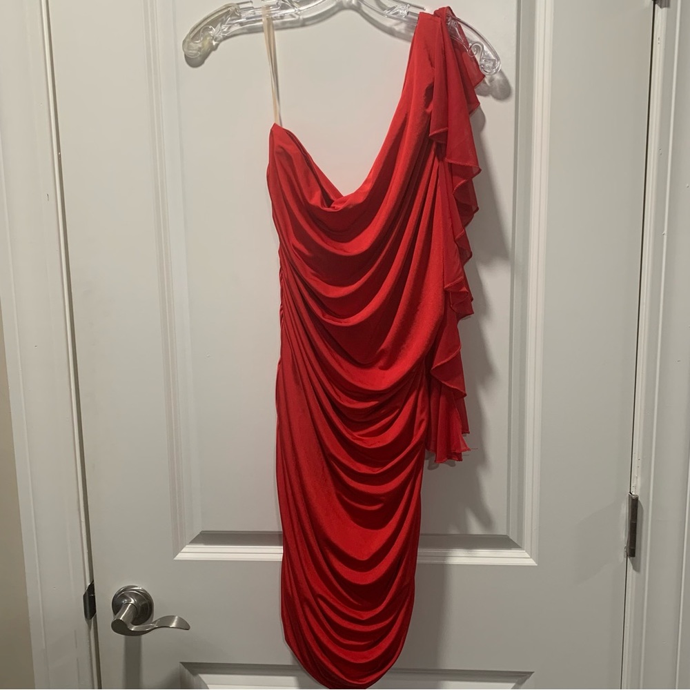 Women’s Maurices Off The Shoulder Sleeveless Ruched Cocktail Ruffle Dress NWT